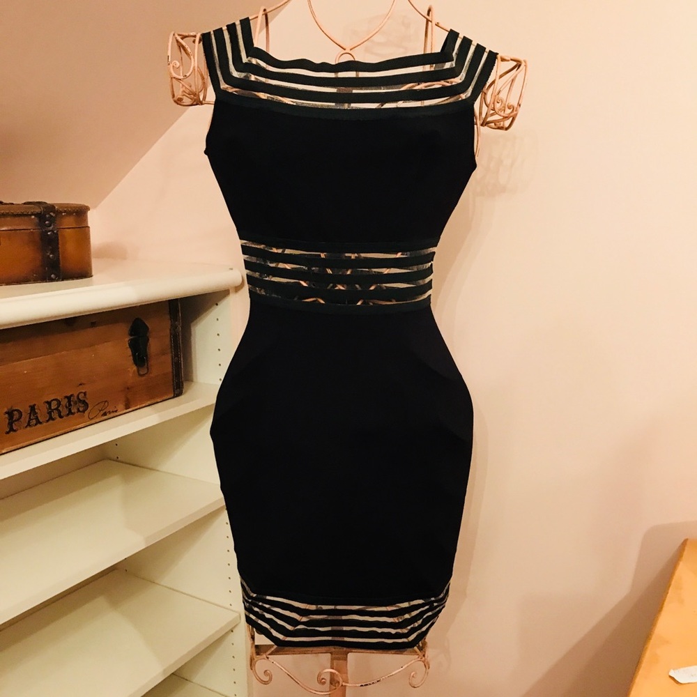 ECHOO Design black cocktail dress. Size Small